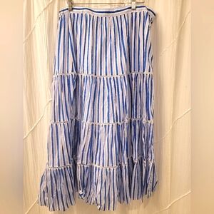J Crew Blue Striped Skirt NWT
